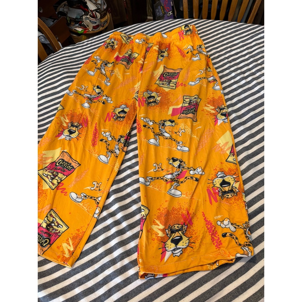 Cheetos Pajama Pants Mens Medium Chester Cheetah Orange Graphic Lounge‎ Bottoms